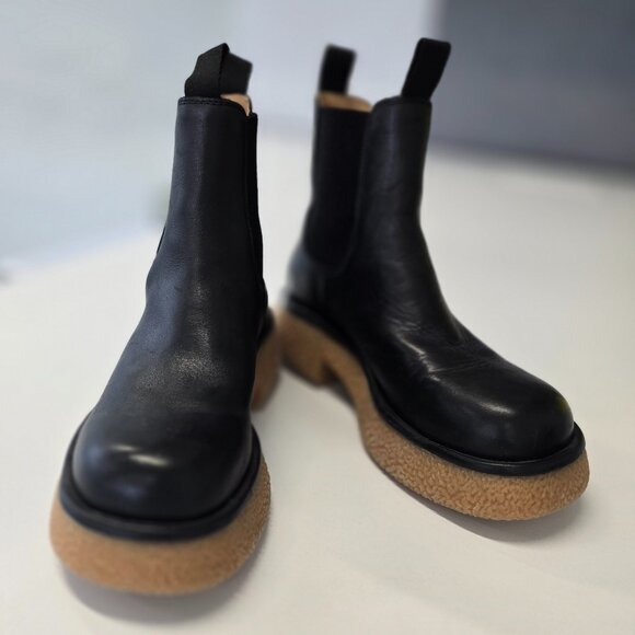 ZARA women's leather platform boots - Picture 1 of 15